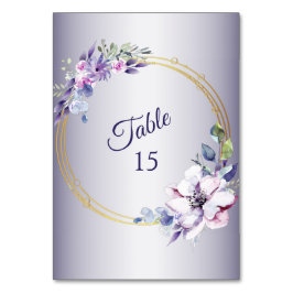 Watercolor Pink Floral Geometric Golden Purple Bordsnummer