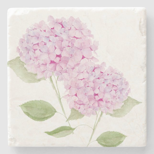 Watercolor Pink Hydrangea Stenunderlägg (Framsidan)