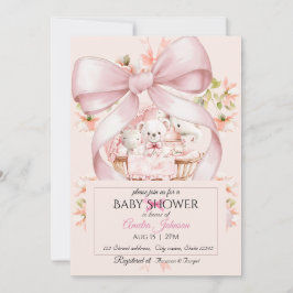 Watercolor Pink Nursery Baby Shower Invitation Inbjudningar