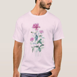 Watercolor Pink Rose Floral T Shirt