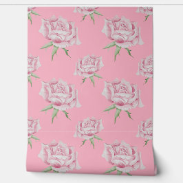 Watercolor pink roses pattern