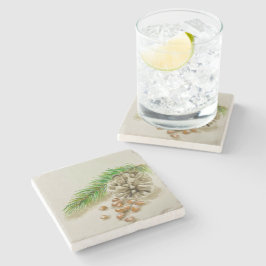 Watercolor Pinõn Nöt Pinecone New mexico Stenunderlägg