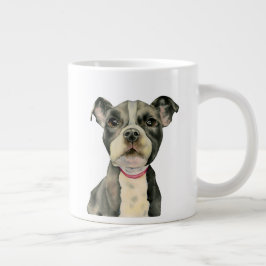Watercolor Pit Bull Terrier Puppy Hund Jumbo Mugg