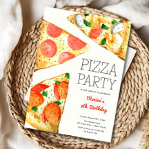 Watercolor pizza party fyller år