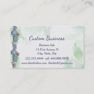 Watercolor Plant Nursery Houseplant Greenhouse Visitkort