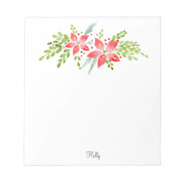 Watercolor Poinsettia Centerpart Anteckningsblock