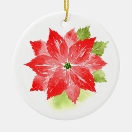 Watercolor Poinsettia Julgransprydnad Keramik