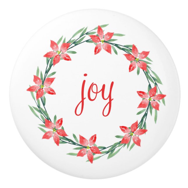 Watercolor Poinsettia Löv Knopp (Framsidan)