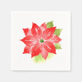 Watercolor Poinsettia Pappersservett