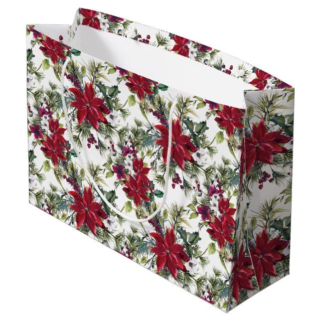 Watercolor Poinsettia Pattern  (Baksidan Vinklad)