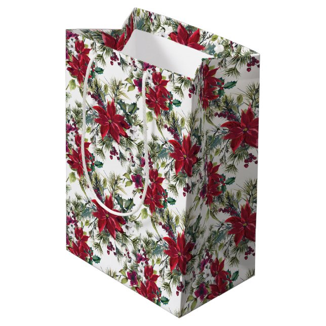 Watercolor Poinsettia Pattern  (Baksidan Vinklad)