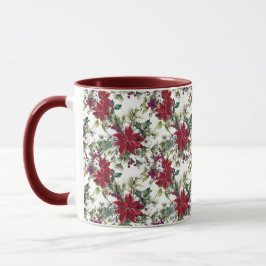 Watercolor Poinsettia Pattern Mugg