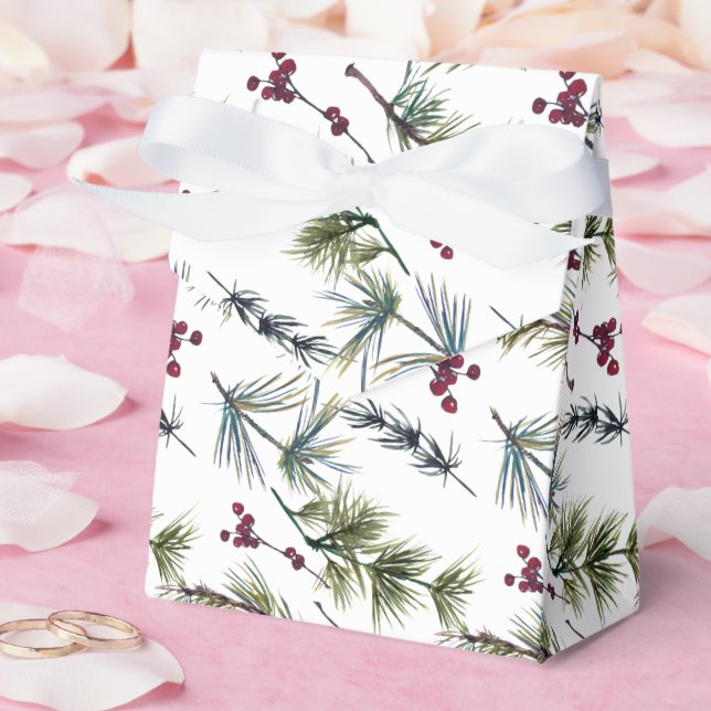 Watercolor Poinsettia Pattern  Presentaskar (Bröllop)