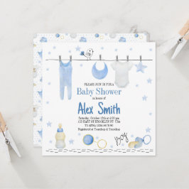 Watercolor pojke inbjudningar