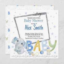 Watercolor pojke inbjudningar