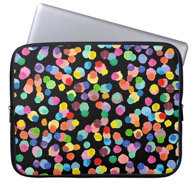 Watercolor Polka Dot, Påsk Background. Laptop Fodral (Framsidan)