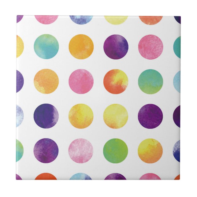 Watercolor polka dots タイル kakelplatta (Framsidan)