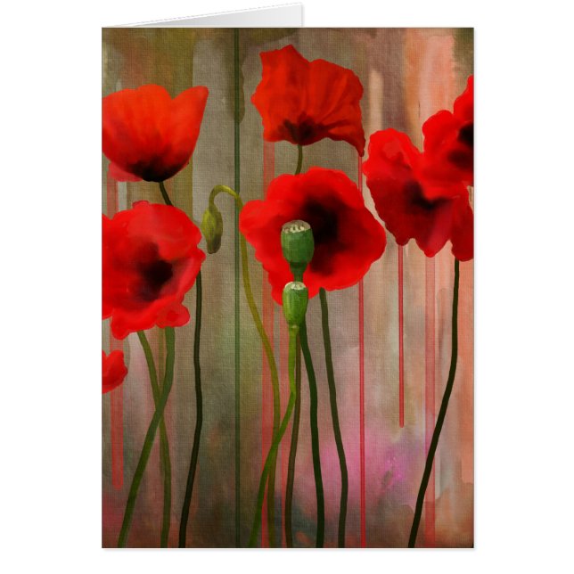 Watercolor Poppies Hälsningskort (Framsidan)