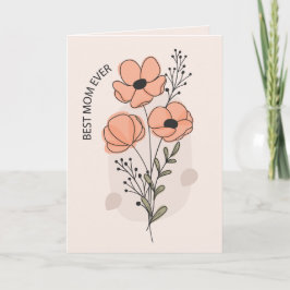 Watercolor Poppy Mother's Day Greeting Card Kort