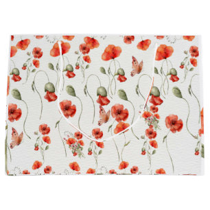 Watercolor Poppy Red wildblommor bröllop