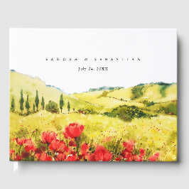 Watercolor Poppy Vår bröllop Gästböcker