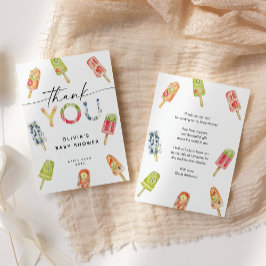 Watercolor Popsicle Ready to Pop Baby Shower Tack Kort