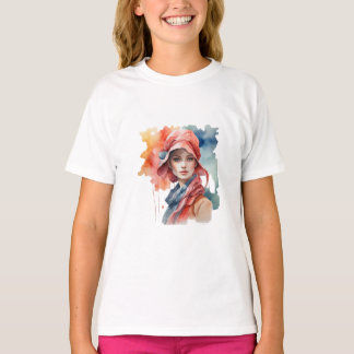 Watercolor Porträtt T-Shirt