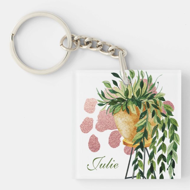 Watercolor Pothos Plant Script Namn (Framsidan)