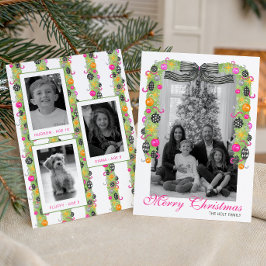 Watercolor Preppy Bright julgransfotografi Julkort