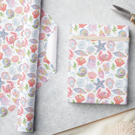 Watercolor Preppy Coastal Merry & Bright Presentpapper