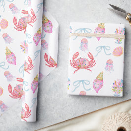 Watercolor Preppy Coastal Merry & Bright Presentpapper