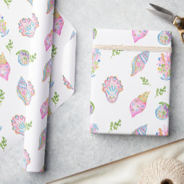 Watercolor Preppy Coastal Merry & Bright Presentpapper