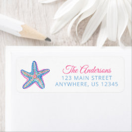 Watercolor Preppy Coastal Merry & Bright Returadress Etikett
