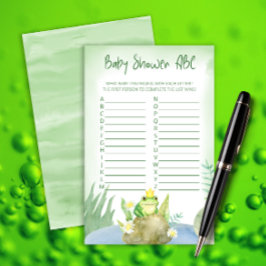 Watercolor Princess Frog Baby Shower ABC-spel