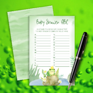 Watercolor Princess Frog Baby Shower ABC-spel