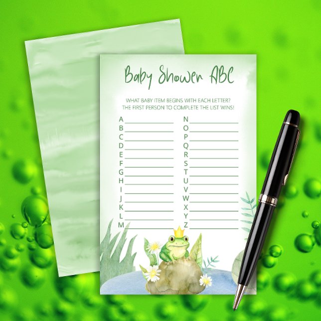 Watercolor Princess Frog Baby Shower ABC-spel (Skapare uppladdad)