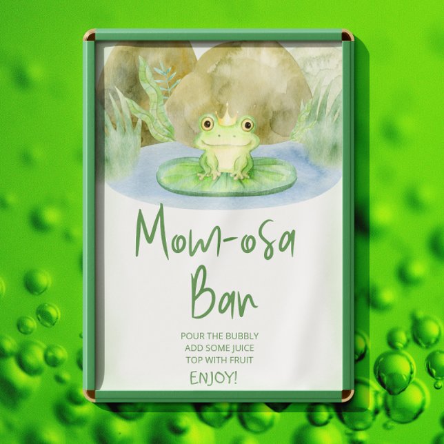 Watercolor Princess Frog Baby Shower Mamma-osa Pub Poster (Skapare uppladdad)