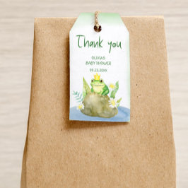 Watercolor Princess Frog Baby Shower Tack Presentetikett