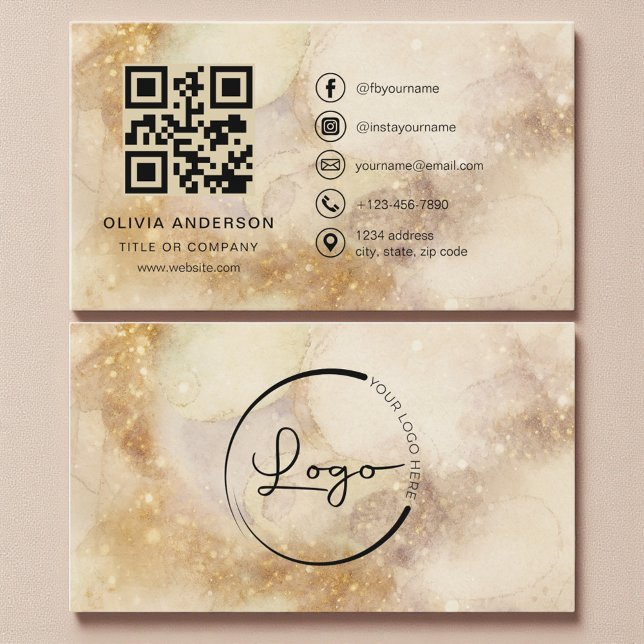 Watercolor Professional Business QR Code Visitkort (Skapare uppladdad)