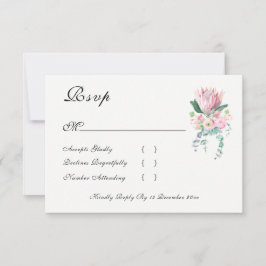 Watercolor Protea RSVP Cards OSA Kort