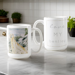 Watercolor Proud Golden Retriever Hund Personalize Kaffemugg