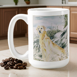 Watercolor Proud Golden Retriever Hund Personalize Kaffemugg