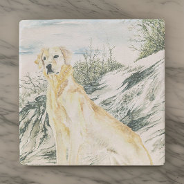 Watercolor Proud Golden Retriever Hund Stenunderlägg