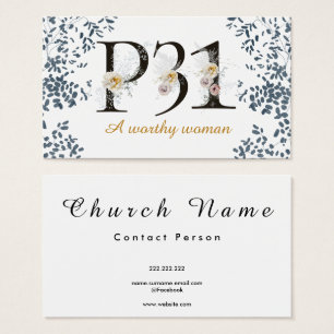 Watercolor Proverbs 31 Christian Message Card Visitkort