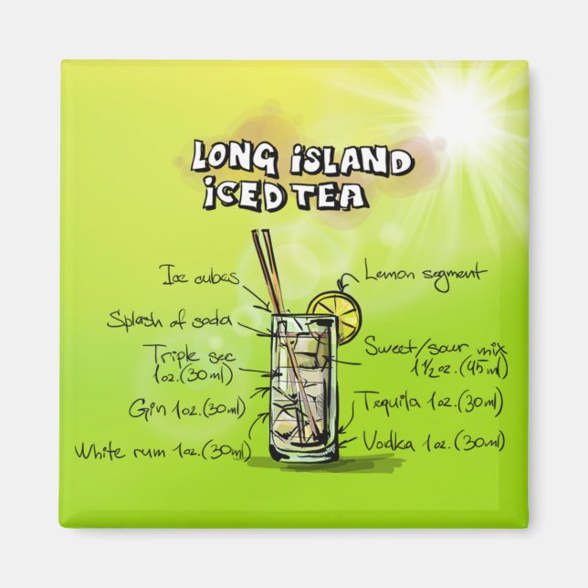 Watercolor Pub Cocktail Recipe Magnet (Framsidan)
