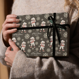 Watercolor Pudel Hund Brown jul Presentpapper