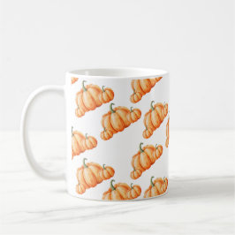 Watercolor Pumpkin Autumn Pattern Kaffemugg