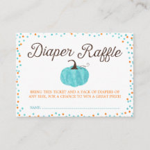 Watercolor Pumpkin Boy Diaper Raffle Biljett