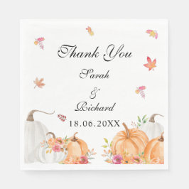 Watercolor Pumpkin Bröllop Napkins Pappersservett