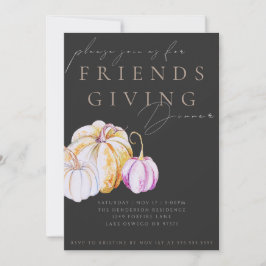 Watercolor Pumpkin Friendsgiving Dinner Invitation Inbjudningar